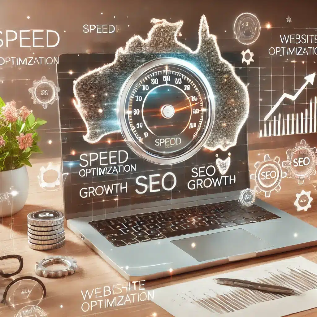 An image showing a modern and sleek WordPress website dashboard on a laptop, with visual elements representing speed, optimization, and growth. WP Xpress